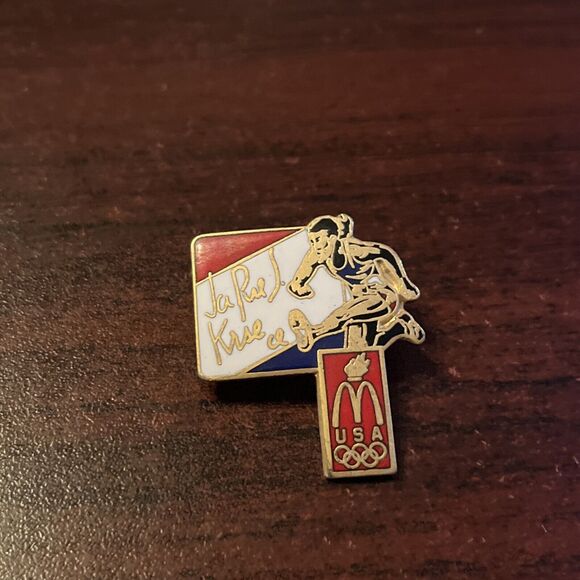 McDonald's French Olympic Athlete Track Hurdles Employee Lapel Hat Pin - Picture 1 of 3